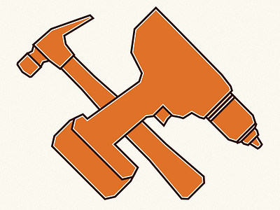 Contracting Logo branding drill flat hammer illustration logo tool