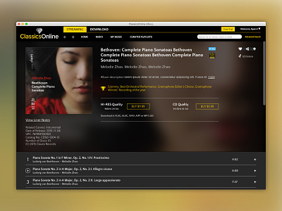 Classical Music Desktop App album desktop download mac music music player stream web
