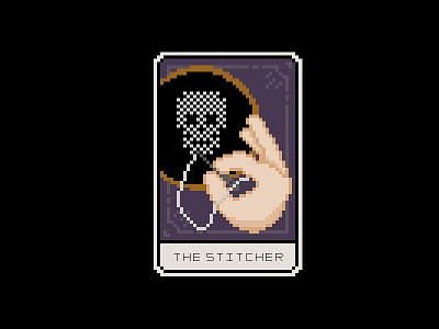 Cross Stitch Tarot Card card cross stitch pixel pixel art skull stitch tarot