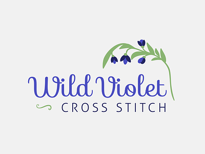 Wild Violet Cross Stitch Logo cross stitch embroidery flower identity logo stitch violet