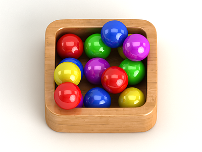 Colourful Balls Icon 3d apple balls colourful icon ios realistic wood