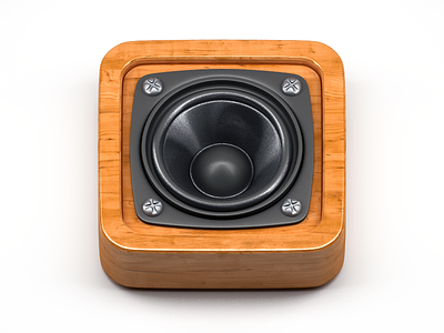 Speaker Icon 3d apple icon ios realistic speaker wood