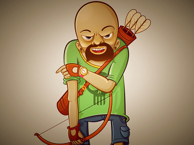 Archer archer character illustration vector