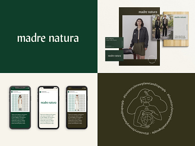 madre natura brand rollout branding branding design design illustration layout logo typography