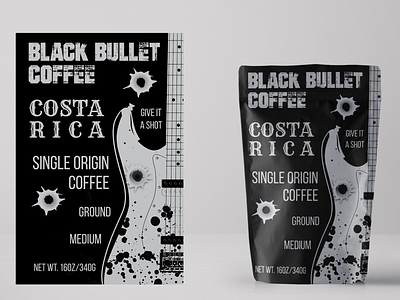 Black Bullet Coffee Label #1 coffee bag design illustrator package mockup packagedesign packagingdesign product design product mockup