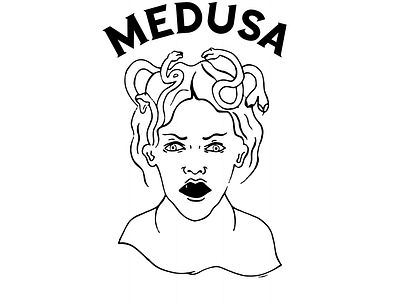 MEDUSA black black and white design flat flat color flat illustration graphic design illustration illustrator monoline vector vector art vector illustration vectors