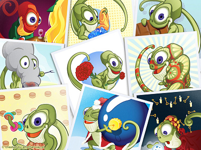 VACO Maskot 02 brandhero brandheroes chameleon character character design illustration mascot maskotka