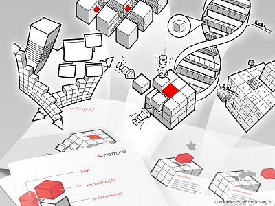 Nomino 03/03 drawings illustration leaflet visualidentification website