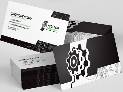 Kunka 3/5 business card logo visual identification website wordpress