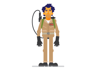 Dr. Peter Venkman billmurrray character design ghostbusters illustration vector