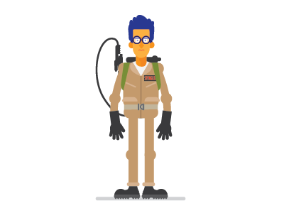 Dr. Egon Spenlger character design ghostbusters illustration vector