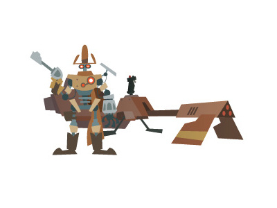 The Wrangler character design illustration robot sci fi vectorart