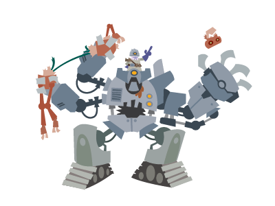 Titan character design illustration robot sci fi vectorart