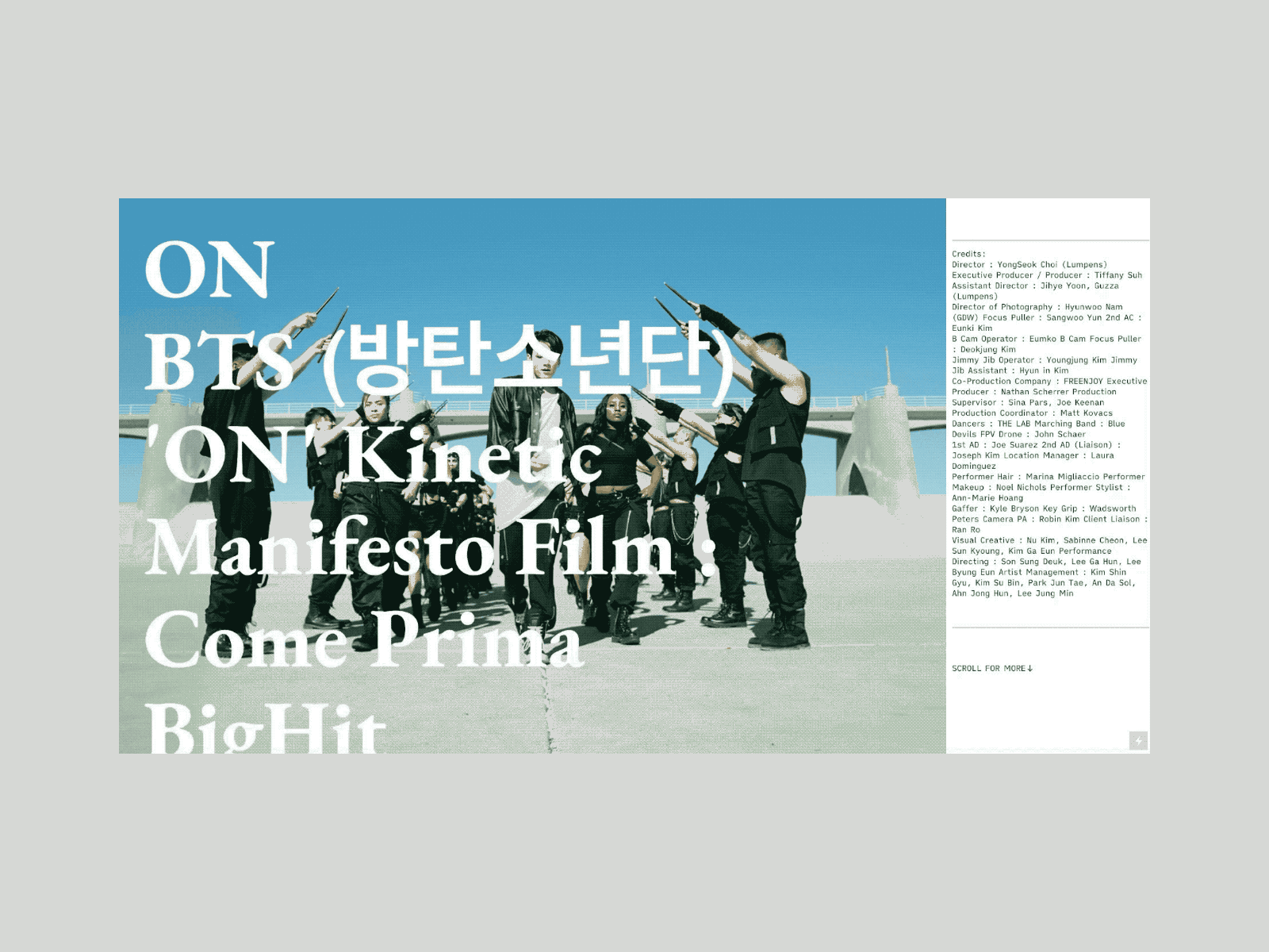 001 - ON animation bighit bts design typography ui web website