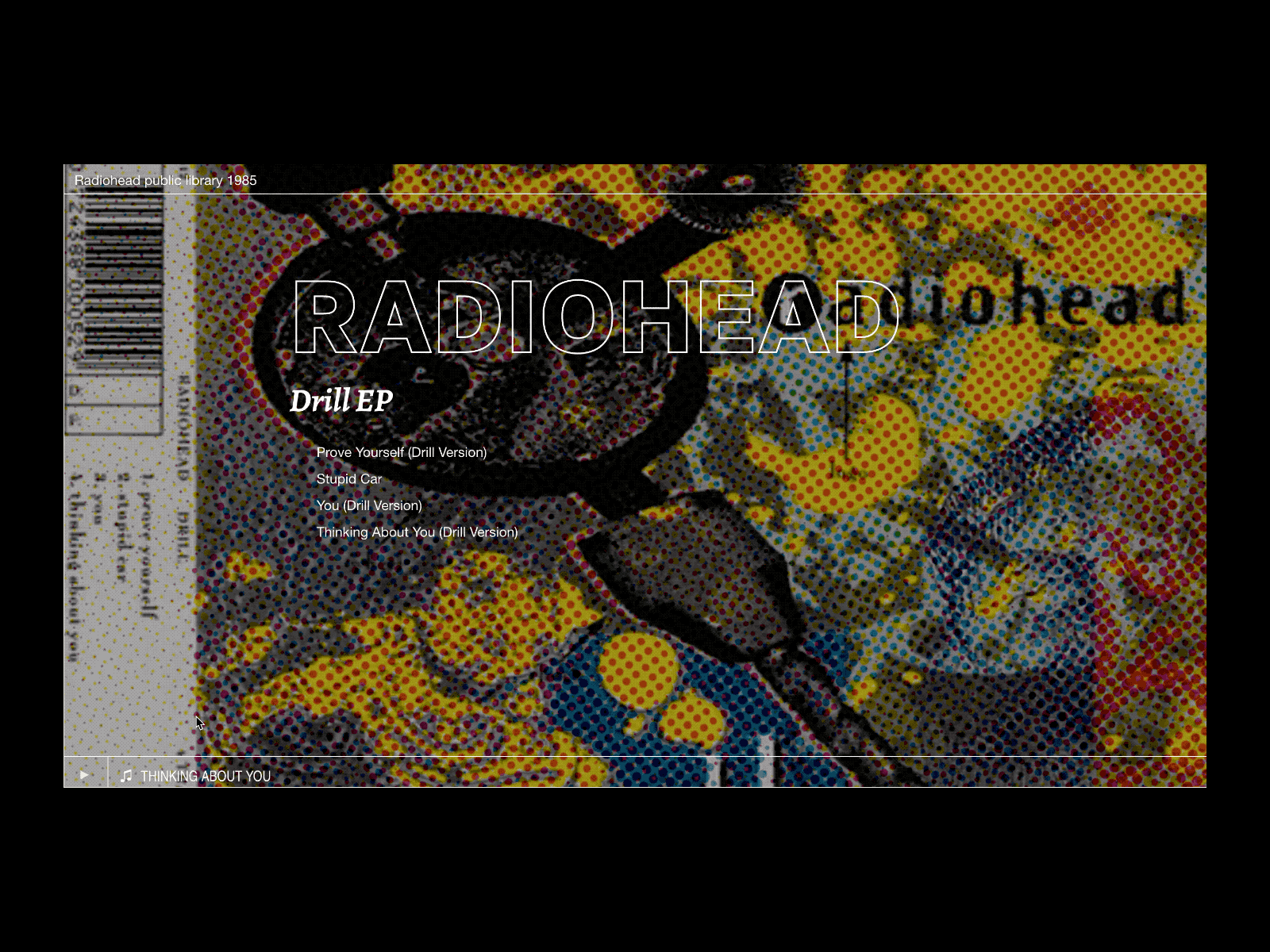 019 - Radiohead animation artist design landing page music music app music player radiohead ui web web design web interface website website design