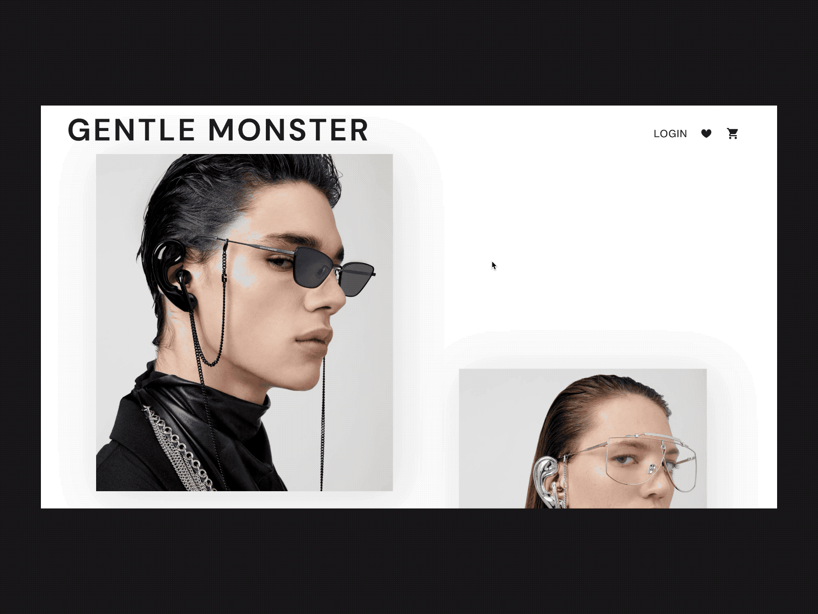 023 - GENTLE MONSTER artist branding design ecommerce ecommerce design gentlemonster glasses ui user interface ux web web design website website design website designer