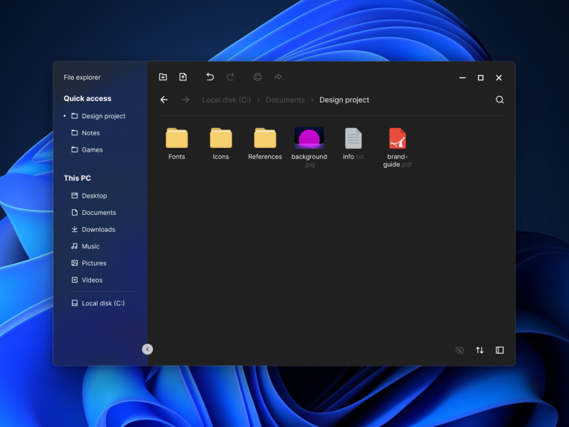 Windows 11 File Explorer by Mateus Villain on Dribbble