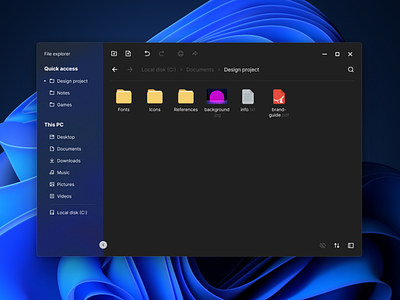 Windows 11 File Explorer design glassmorphism graphic design ui ux windows