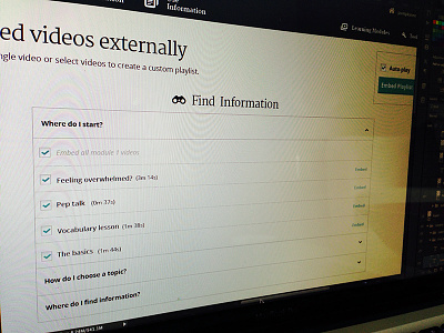 Embed Video Playlist comp web design