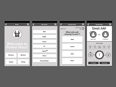 Wireframes game mobile wireframes