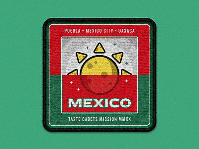 Taste Cadets: Mexico 2020 badge crest food illustration illustrator mockup patch patch design patches space vector vector art vector illustration