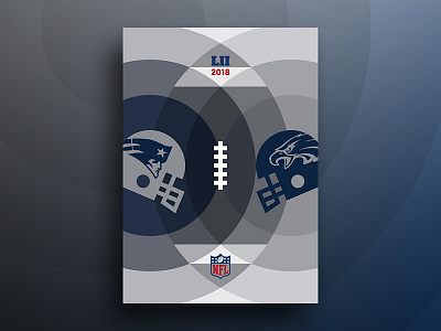 Super Bowl LII: Patriots Vs Eagles circles design football graphic design layout nfl poster print super bowl superbowl