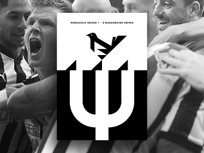 Newcastle Utd 1 - 0 Manchester Utd black design football graphic design illustration layout poster print soccer vector