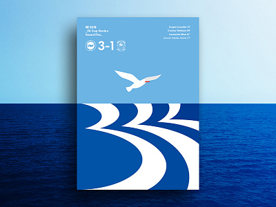 Round 5: The Seagulls Hit Three animal blue design football graphic design illustration layout poster print vector water