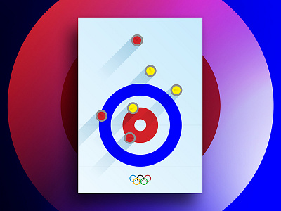 Winter Olympics: Curling art circles color design flat design gradient graphic design poster print vector