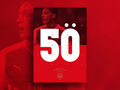 50 Premier League Assists design flat design football graphic design logo poster print red type typography