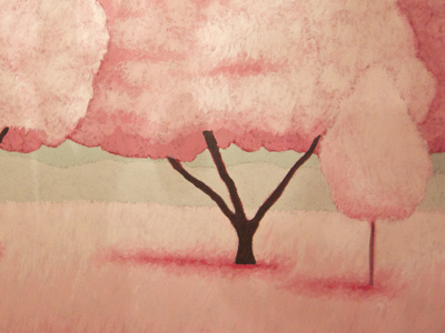 Pink Forest acrylic painting