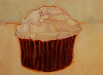 Cupcake oil painting