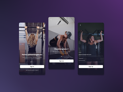 Fitness Sign Up Screen