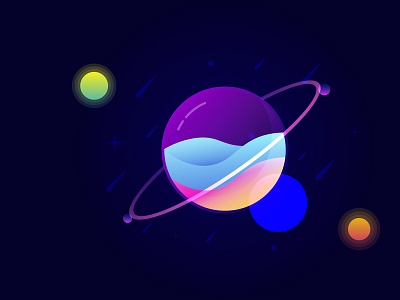 Bubble Planet (Learn From Another ) animation design flat illustration type ui