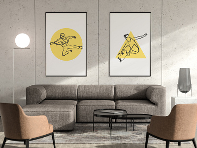 Mockup - Dance And Skate character dance design flat identity illustration illustrator lettering lineart minimal minimalist mockup negative space skateboard skater type
