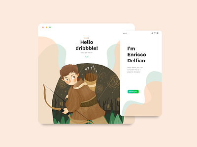 Hello Dribble! animation app design icon illustration illustrator minimal ui ux web