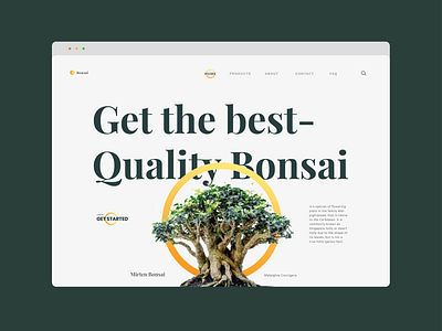 Bensai - Bonsai Store Landing Page concept design identity landing page design landingpage minimal store app ui ux web web design website