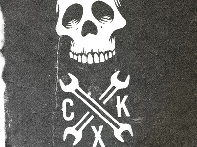CXK skull logo skull wrench