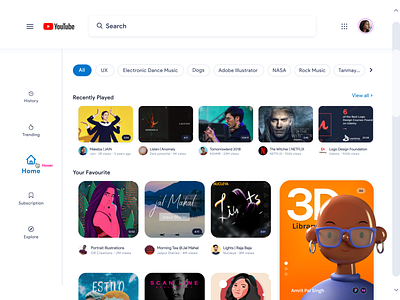 YouTube Revamp 3d banner ads color minimal design ui redesign uidesign youtube youtube banner