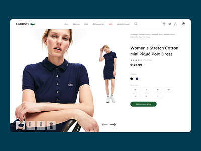 Lacoste product page concept concept lacoste product page ui