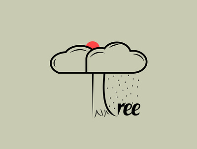 Tree black branding clean creative graphic design illustration logo rain teamtrees texture tree typography vector