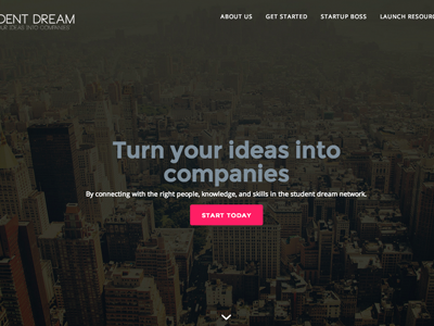 Student Dream Dribbble interface one page startup ui