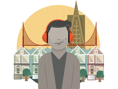 Animation Illustration adobeillustrator headphones illustration illustrator sanfransisco vector vectorillustration