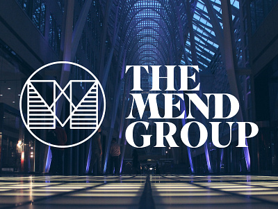 The Mend Group logo logotype m type wordmark