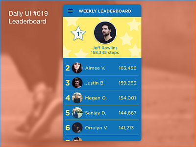 Daily UI #019 - Leaderboard 019 daily 100 challenge ui