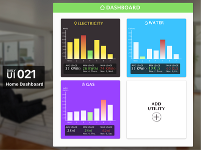 Daily UI #021  - Home Dashboard