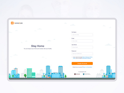 CoronaCare Portal - Sign in 04 Create Account
