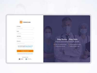CoronaCare Portal - Sign in 06 Create Account