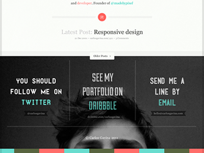 Footer footer homepage portfolio typography website