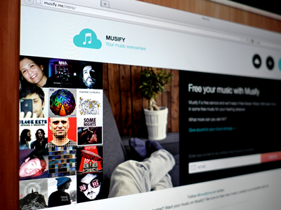 Musify, Teaser Page anywhere cloud music musify one page design song sound streaming teaser